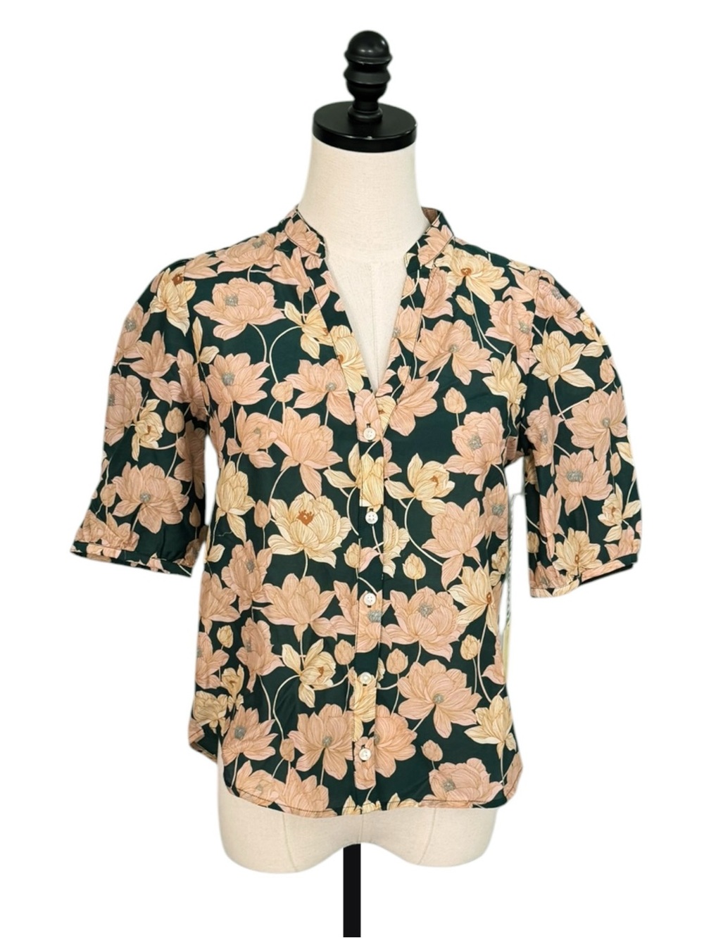 Trovata Birds of Paradis Dakota in Jasper Twilight Multi Silk Blend Blouse NWT - Picture 2 of 10